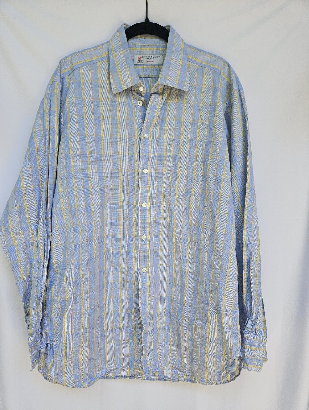 Turnbull & Asser Textured Cotton Long Sleeve Dress Shirt Spread Collar Woven